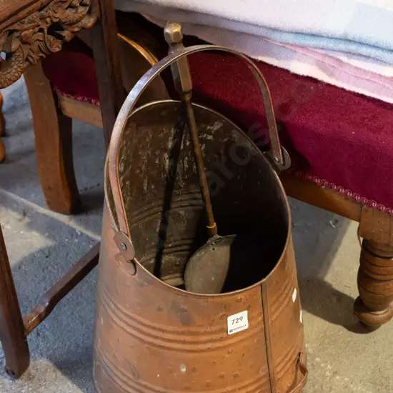coal scuttle and shovel