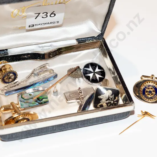 tray of cufflinks