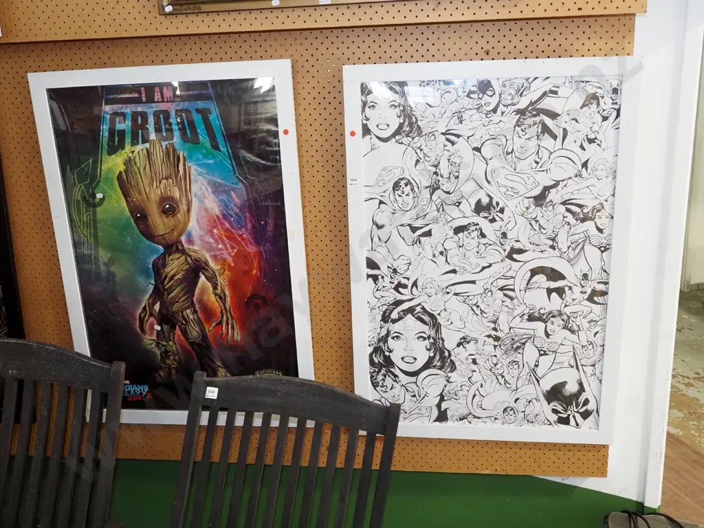 2x plastic framed posters  - Guardians of the Galaxy, DC Comics super hero poster Image 1++