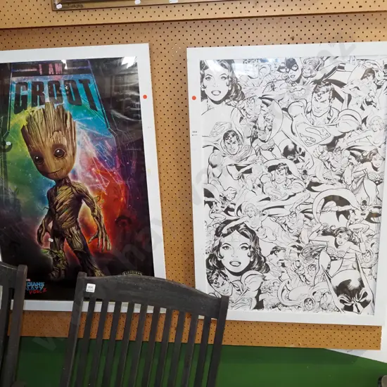 2x plastic framed posters  - Guardians of the Galaxy, DC Comics super hero poster