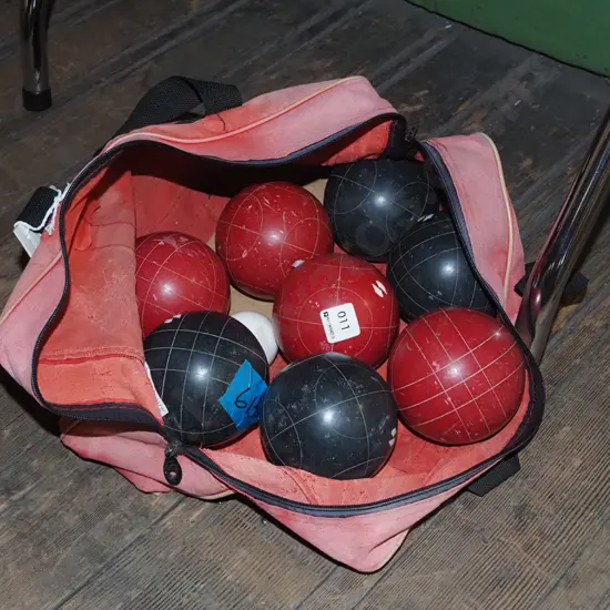 bag of red and black bowls