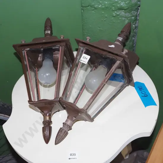 pair of reproduction outdoor light fittings