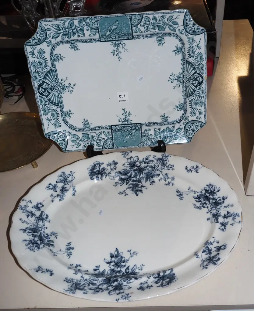 2x vintage ashets - some chips and marks Largest L460 Image 1++