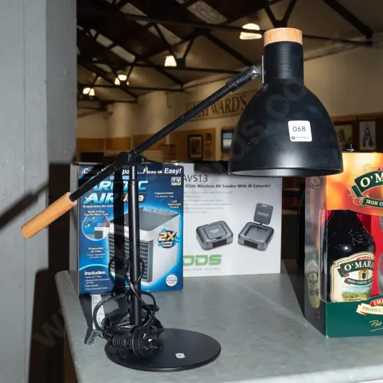 modern black wood and metal desk lamp