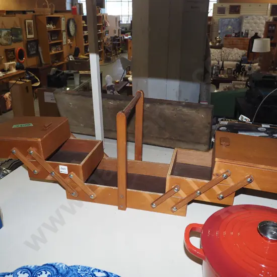wooden sewing concertina