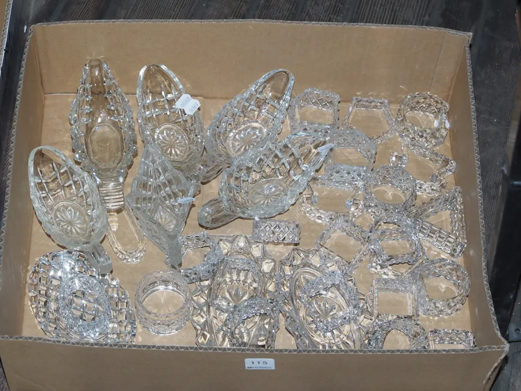 box; crystal napkin rings, gravy boats etc Image 1++