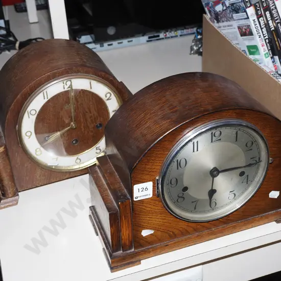 2x restorer's  deco wood cased mantle clocks 