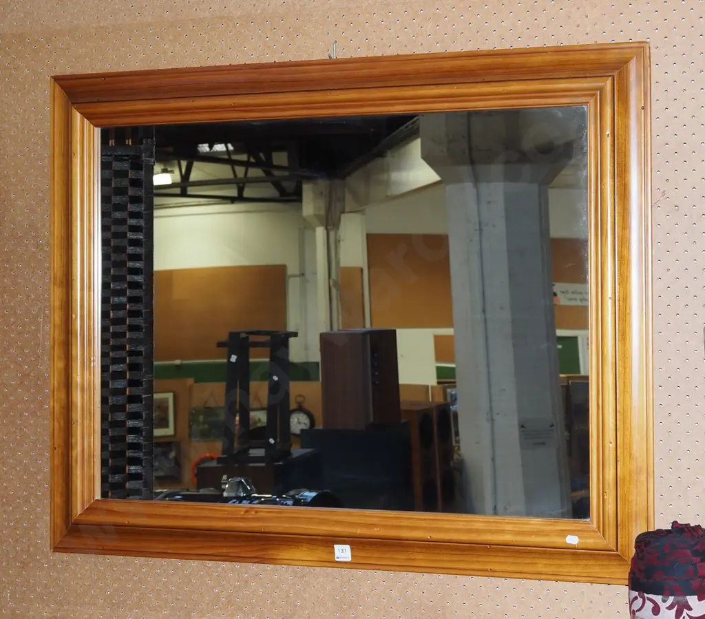 wood framed wall mirror H760 W970 Image 1++