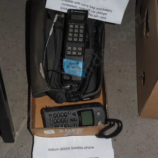 Motorola car phone from the 1980s, satellite phone - both as is no returns