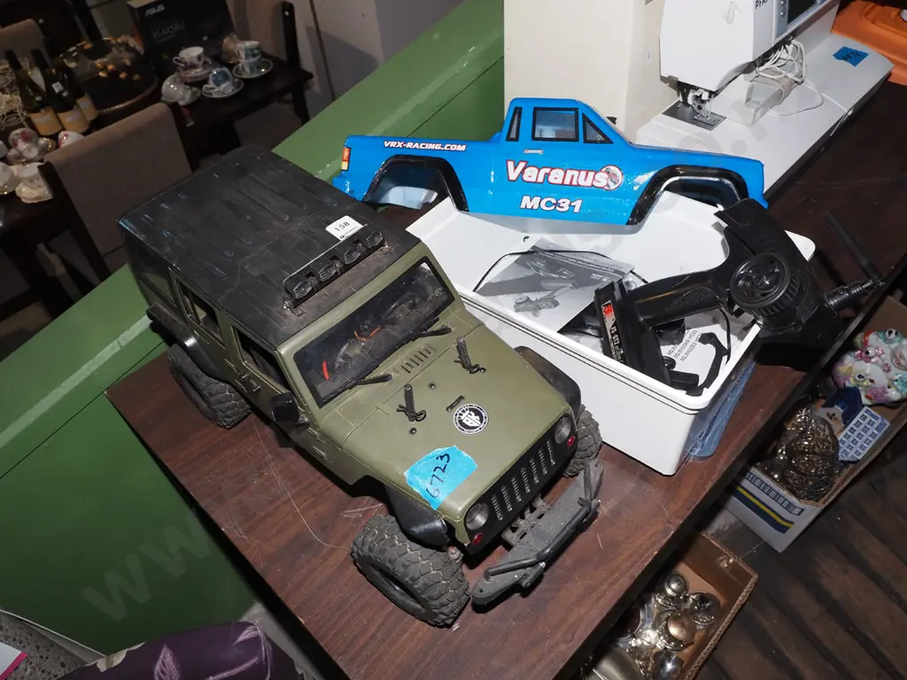 remote control 4WD toy vehicles with blue truck body and controllers - as is no returns Image 1++