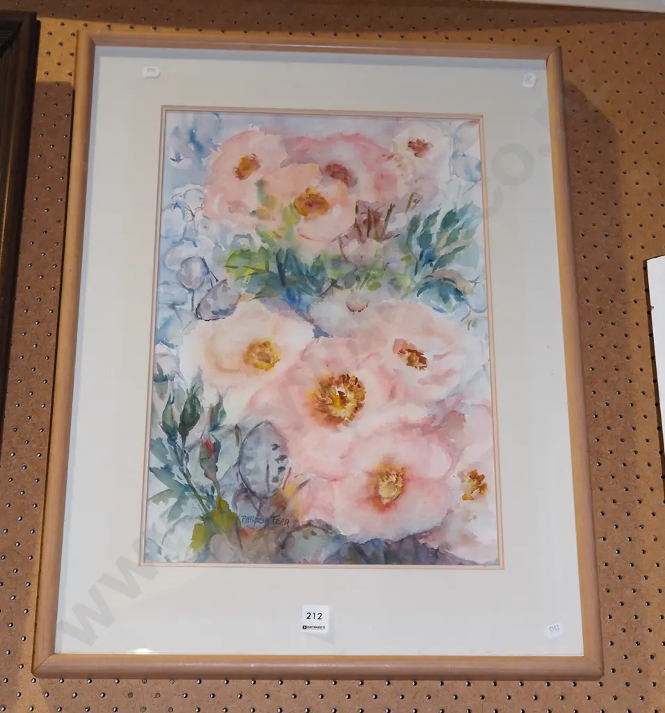 Patricia Fear - framed watercolour - flowers Image 1++