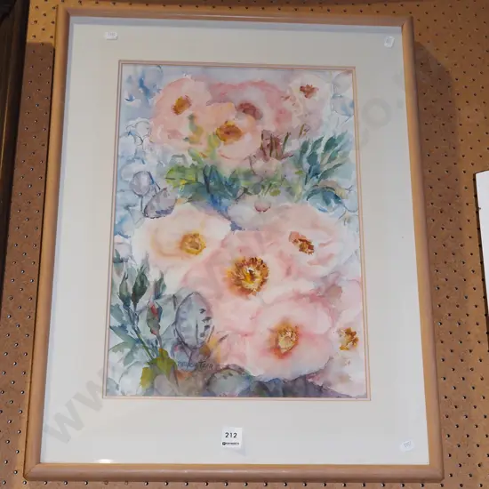 Patricia Fear - framed watercolour - flowers