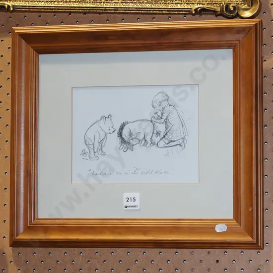 framed Winnie the Pooh print 