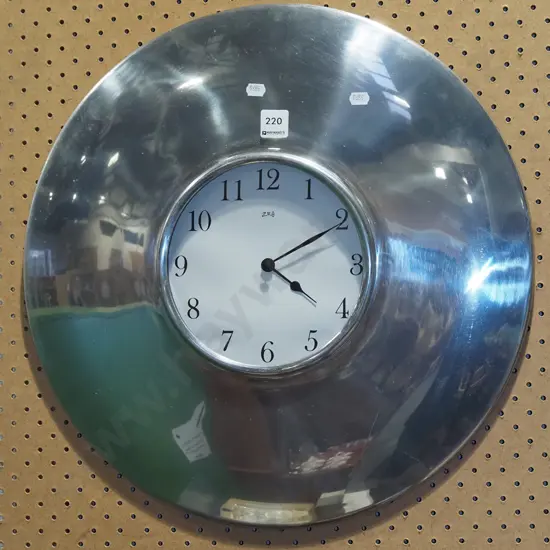 spun aluminium framed  wall clock Diam500