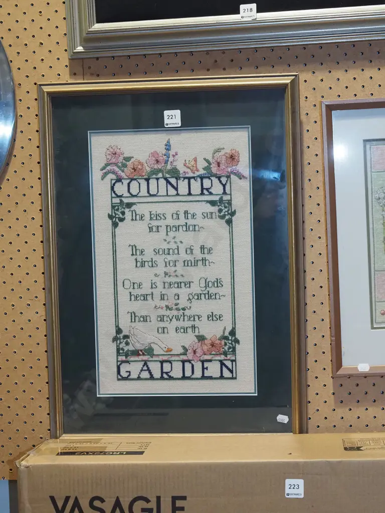 framed needlework - country garden Image 1++