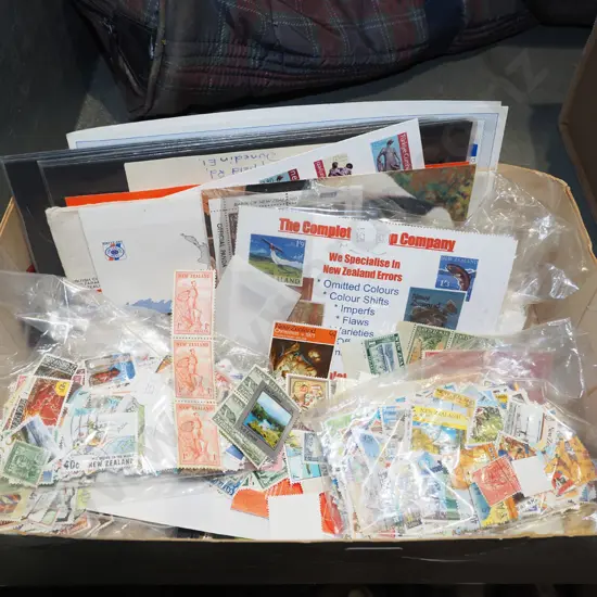 box; various stamps