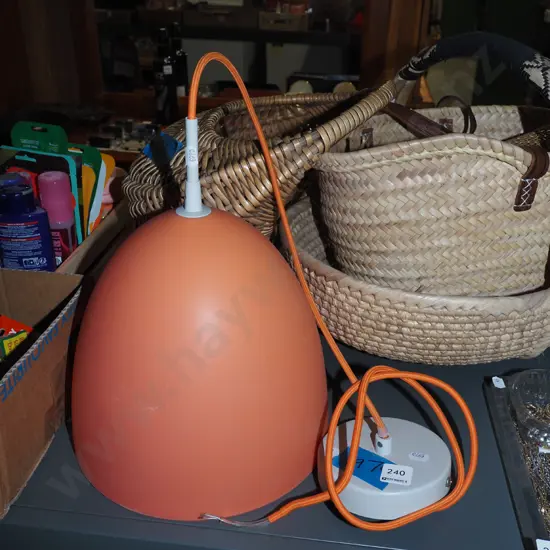 orange rubber hanging light fitting