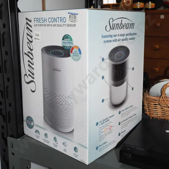 boxed as new Sunbeam Fresh Control air purifier