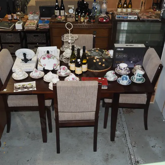 Otago Furniture Wanaka Range extending dining table with 4 matching chairs Extended H760 W1515 D900