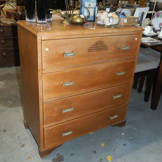 solid oak 4 drawer chest H905 W820 D410