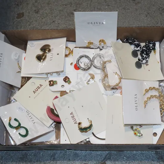 tray of various earrings
