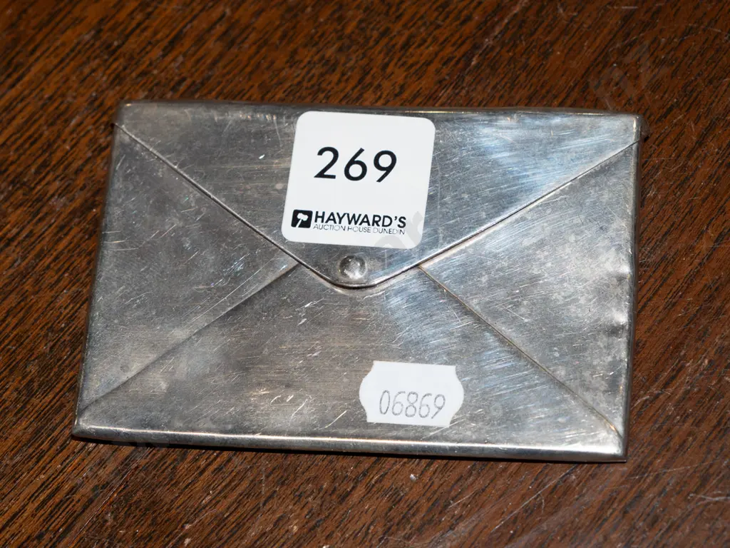 sterling silver card case - marked EHM, Birmingham, date 1915/16 Image 1++
