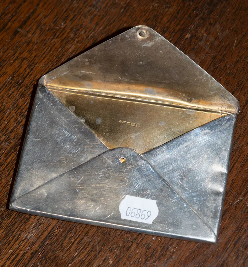 sterling silver card case - marked EHM, Birmingham, date 1915/16 Image 1++