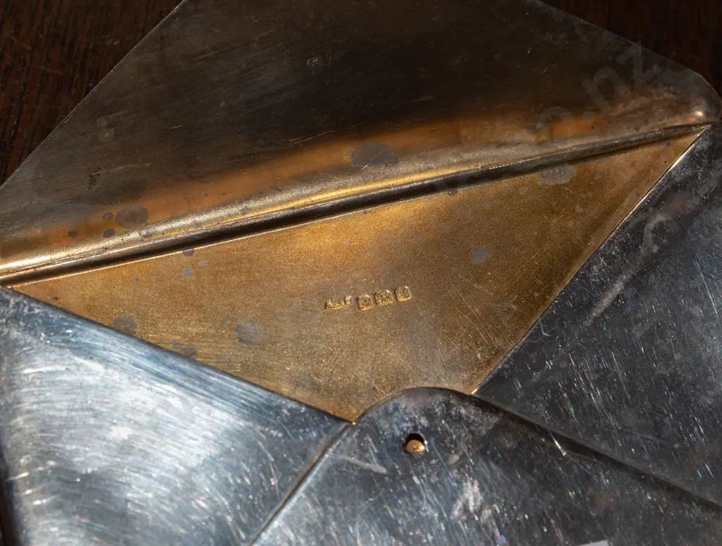 sterling silver card case - marked EHM, Birmingham, date 1915/16 Image 1++