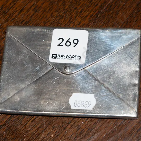 sterling silver card case - marked EHM, Birmingham, date 1915/16