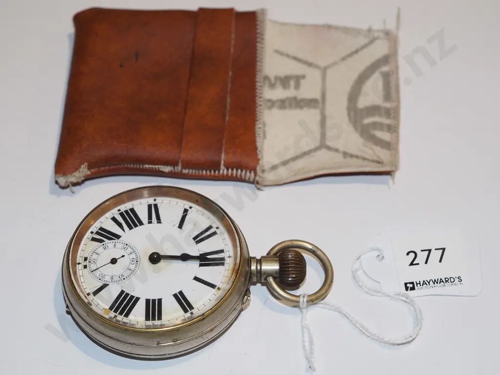 large heavy pocket watch and vinyl case (working condition unknown) Image 1++