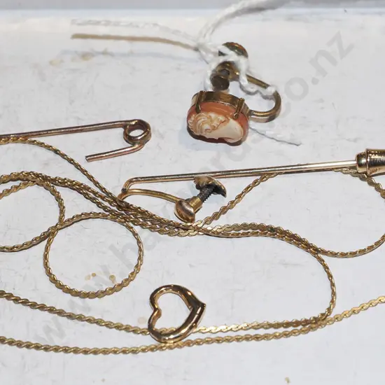 plated necklace, clip on earring etc