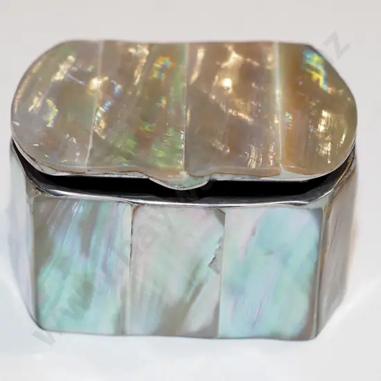 very small mother of pearl trinket box