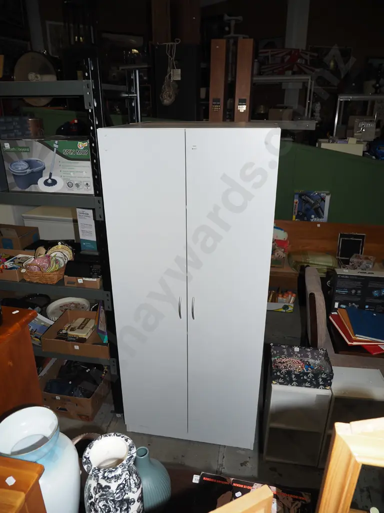 mdf melteca 2 door laundry cupboard H1800 W790 D420 Image 1++
