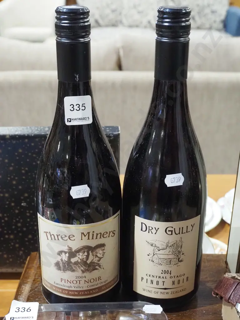 2x bottles of 2004 pinot noir - Three Miners, Dry Gully Image 1++