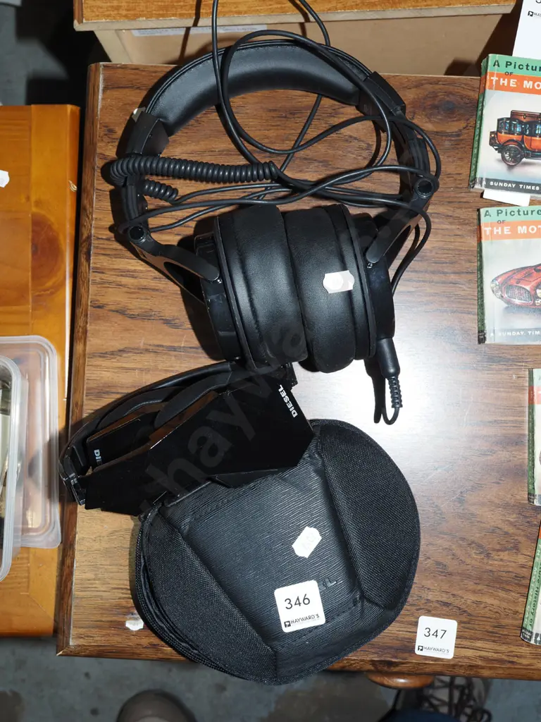 pair of Diesel headphones, pair of unbranded headphones Image 1++