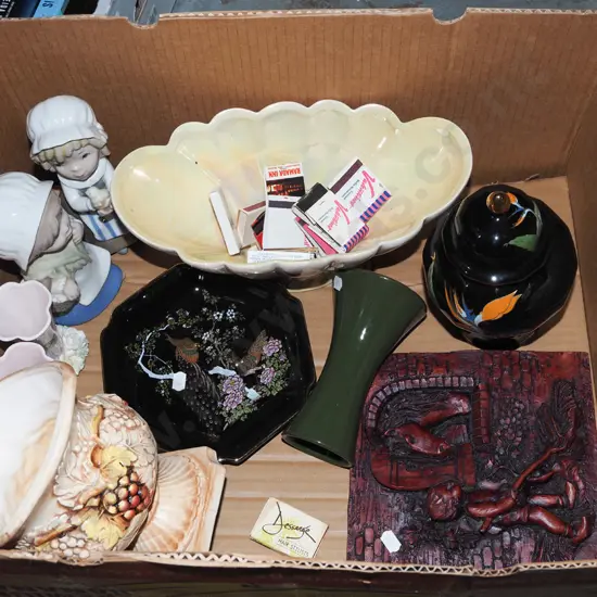 box; vases, figurines, cover pots etc