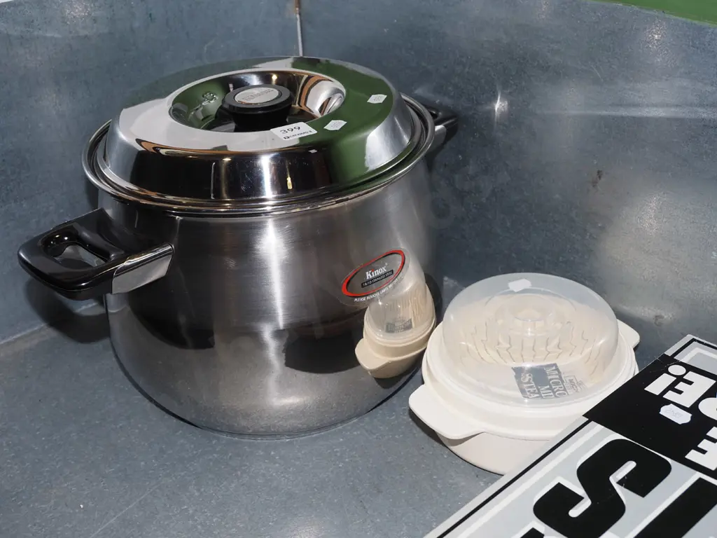 10L stainless steel stock pot, plastic microwave steamer Image 1++