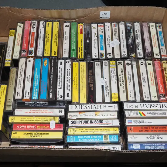 box of tape cassettes