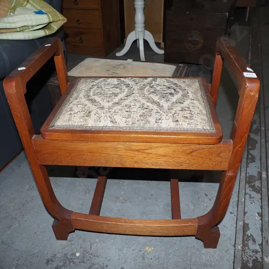 oak deco piano stool