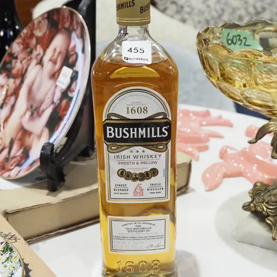 bottle of 1L Bushmills Irish whisky