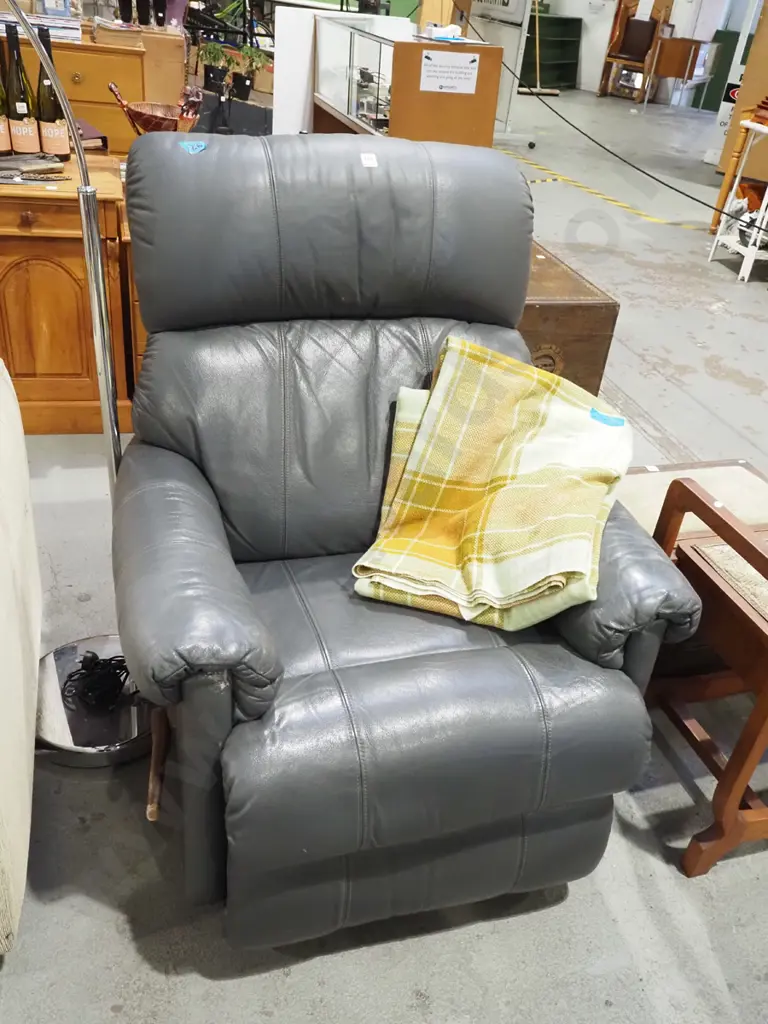 grey leather rocker reclining LaZBoy Image 1++