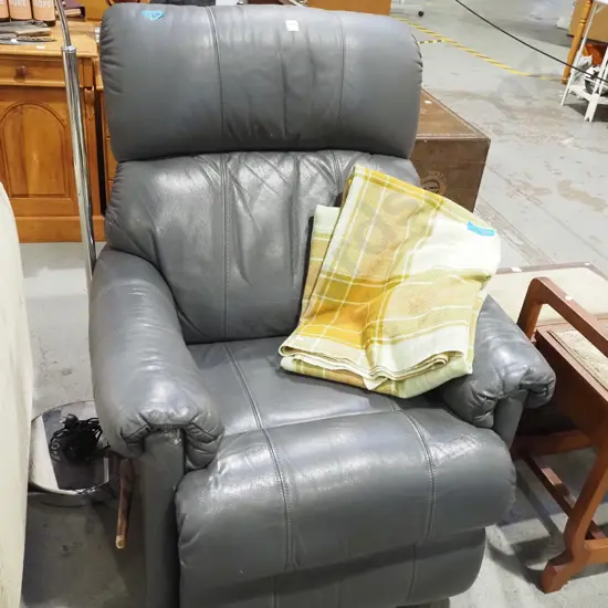 grey leather rocker reclining LaZBoy