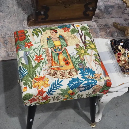 freida Kahlo upholstered stool