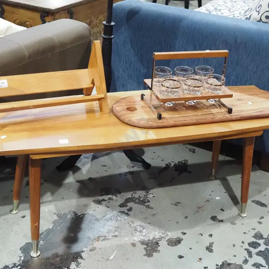 mid century mahogany coffee table H420 W1070 D370