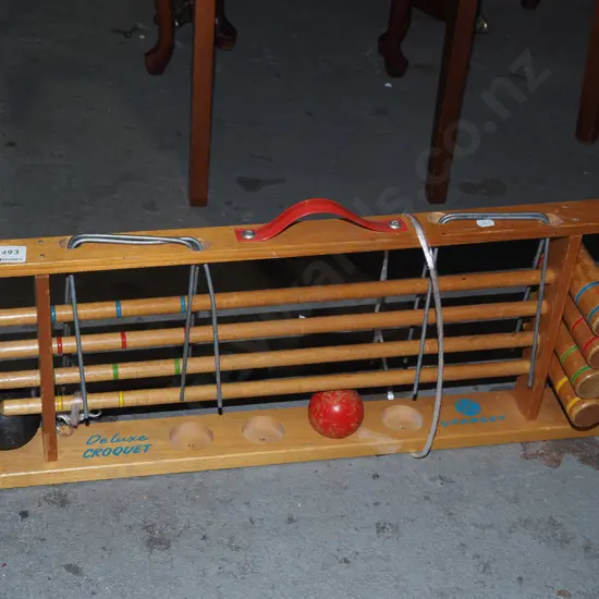 miniature childs croquet set - missing 2x balls