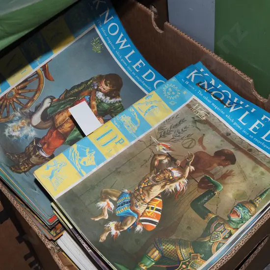 box of back issues of Knowledge magazine