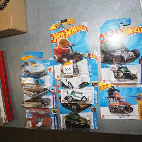 8x as new carded Hotwheels vehicles