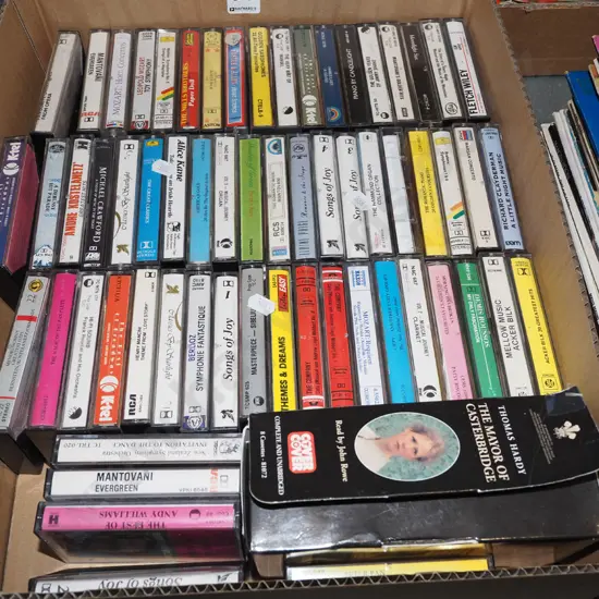 box of tape cassettes