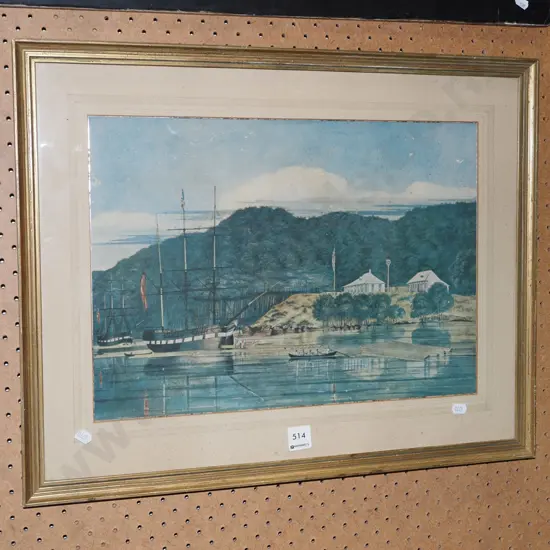 framed historic print - Hokianaga 1839