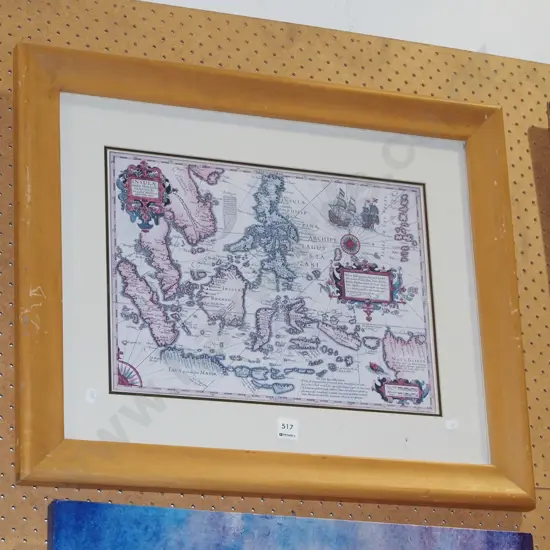 framed reproduction map
